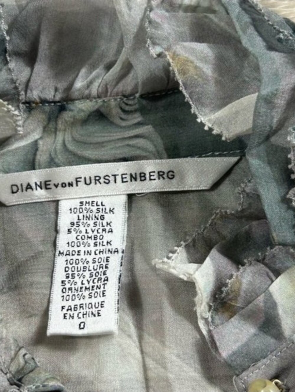 Diane Von Furstenberg DVF Pintura Silk Floral Print Button-Up Blouse Top - Picture 6 of 12